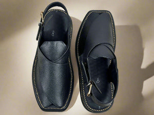 Zardari Black Chappal