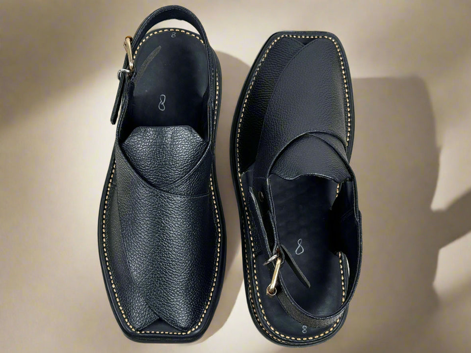 Zardari Black Chappal